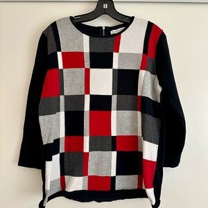 Liz Claiborne Muli-Colored Back Zip Sweater Sz 12